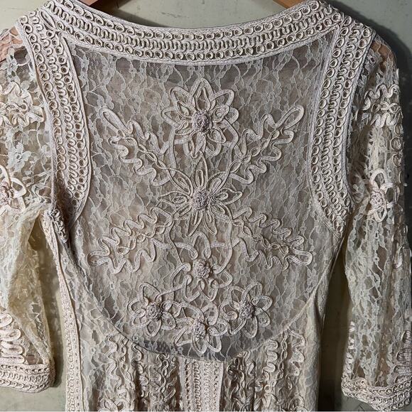 Sue Wong Tan Lace Bodycon Mini Dress Size 10 - Picture 13 of 13